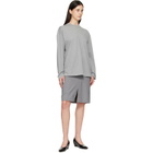 Jil Sander Gray Long Sleeve Crew Neck Boxy Fit T-shirt