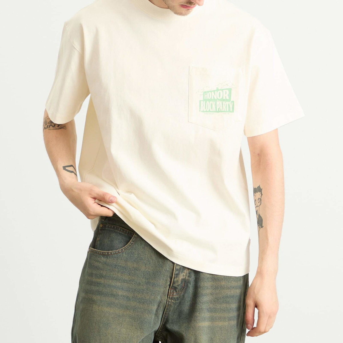 Honor the Gift Men's 88 Block T-Shirt in Bone