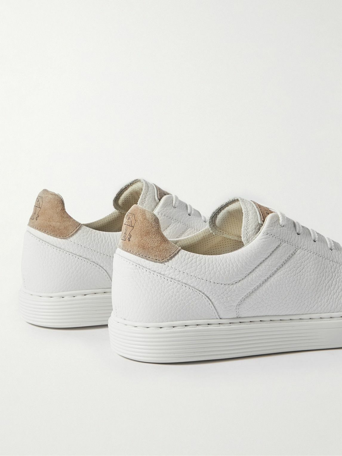 Brunello Cucinelli - Suede-Trimmed Full-Grain Leather