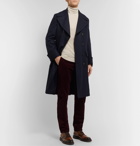 Rubinacci - Double-Breasted Herringbone Wool Overcoat - Blue