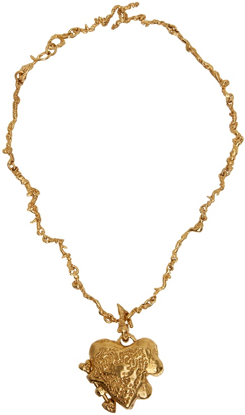 Photo: Rebekah Kosonen Bide SSENSE Exclusive Gold Love is a (Medium) Thing Physical Necklace