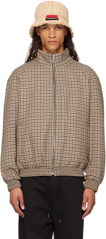 Photo: Hugo Brown Houndstooth Bomber Jacket