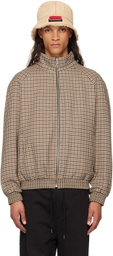 Hugo Brown Houndstooth Bomber Jacket