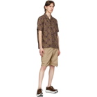 BEAMS PLUS Brown Flax Batik Print Shirt