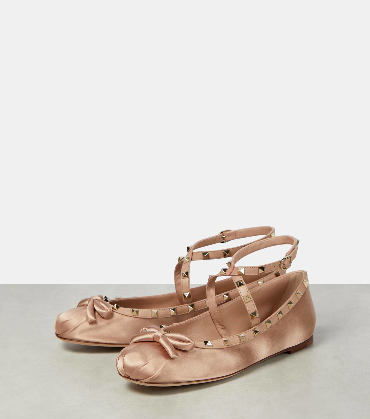 Valentino Garavani Rockstud satin  ballet flats