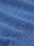 Mr P. - Slim-Fit Merino Wool Polo Shirt - Blue