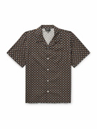 A.P.C. - Lloyd Convertible-Collar Printed Cotton Shirt - Brown