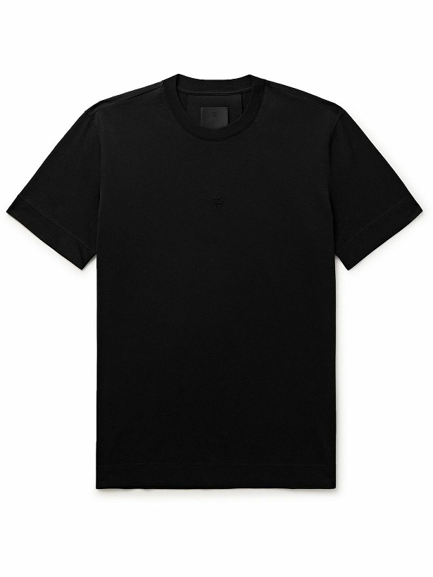 Photo: Givenchy - Logo-Embroidered Cotton-Jersey T-Shirt - Black