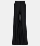 Costarellos Pleated wool-blend wide-leg pants