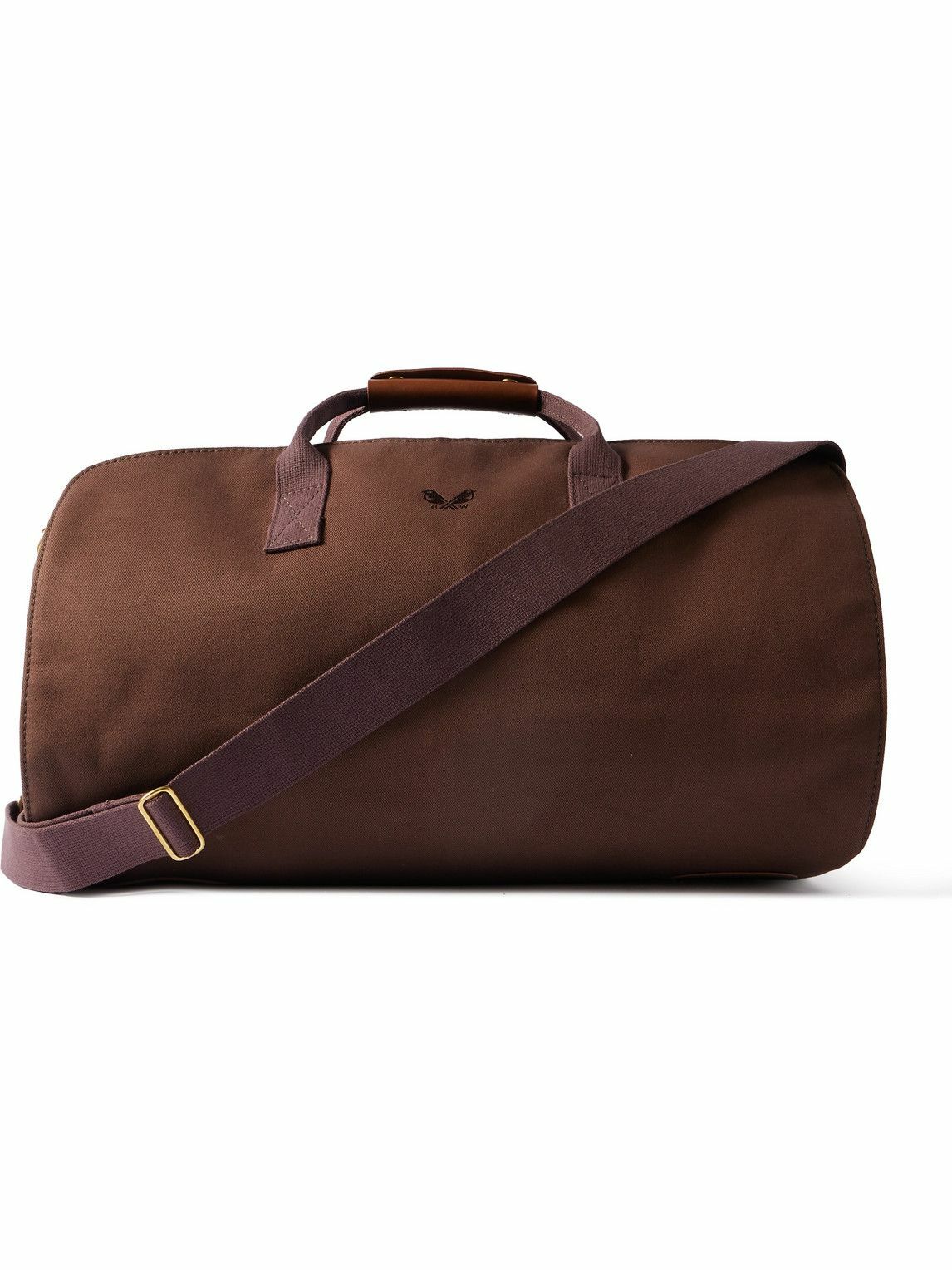 Bennett Winch - Logo-Embroidered Leather-Trimmed Cotton-Twill Suit Carrier and Holdall
