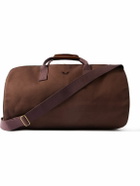 Bennett Winch - Logo-Embroidered Leather-Trimmed Cotton-Twill Suit Carrier and Holdall