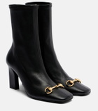 Gucci Signora Horsebit leather ankle boots