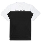 Maison Margiela - Oversized Logo-Print Panelled Cotton-Jersey T-Shirt - Black