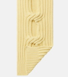 Moncler Cable-knit wool and cashmere scarf