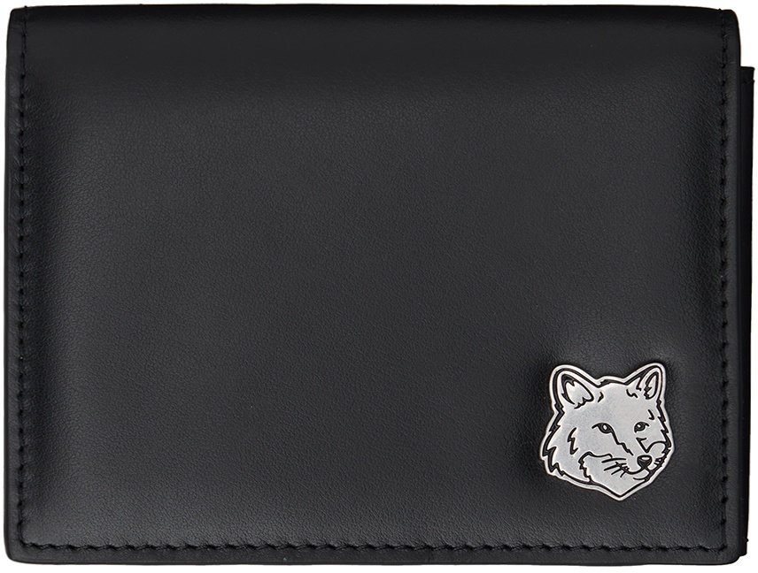 Maison Kitsuné Black Fox Head Trifold Wallet Maison Kitsune