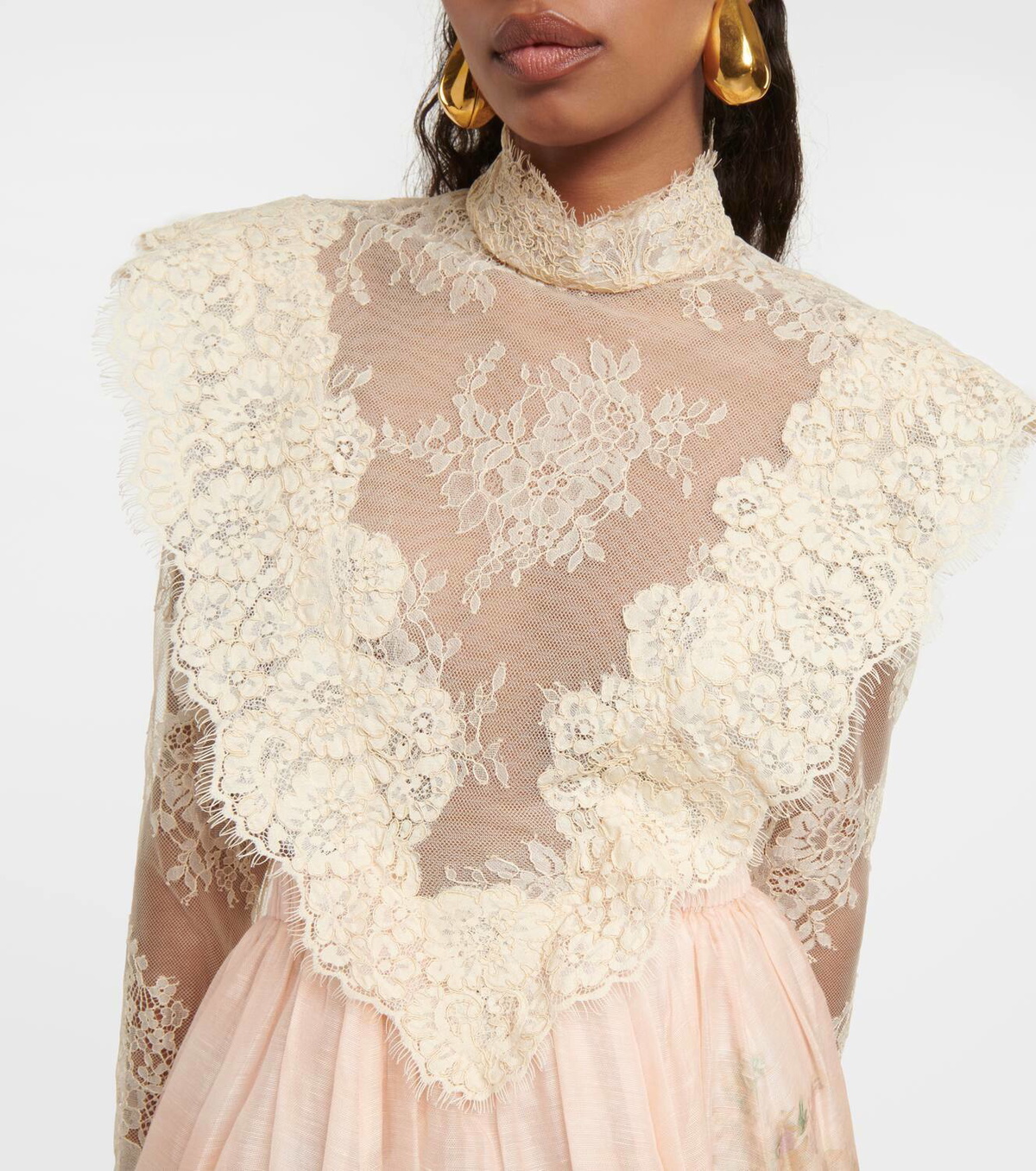ZIMMERMANN シルクオーガンザ ロングドレス 【関税なし】 Zimmermann Lyrical linen and silk gown Zimmermann
