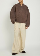 Jacquemus Le Blouson Berger Wrapped Nubuck Jacket Dark Brown