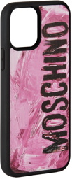 Moschino Pink Painted Logo iPhone 12/12 Pro Case