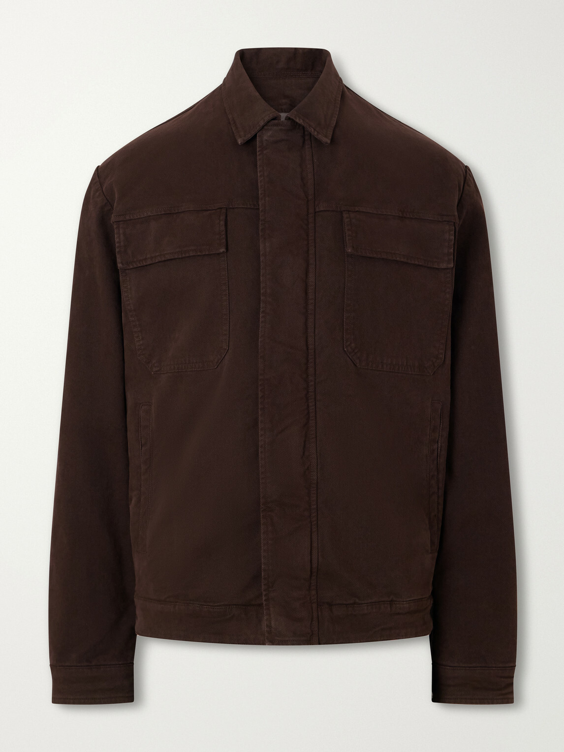 Altea - Godfrey Padded Garment-Dyed Stretch-Cotton Twill Overshirt - Brown