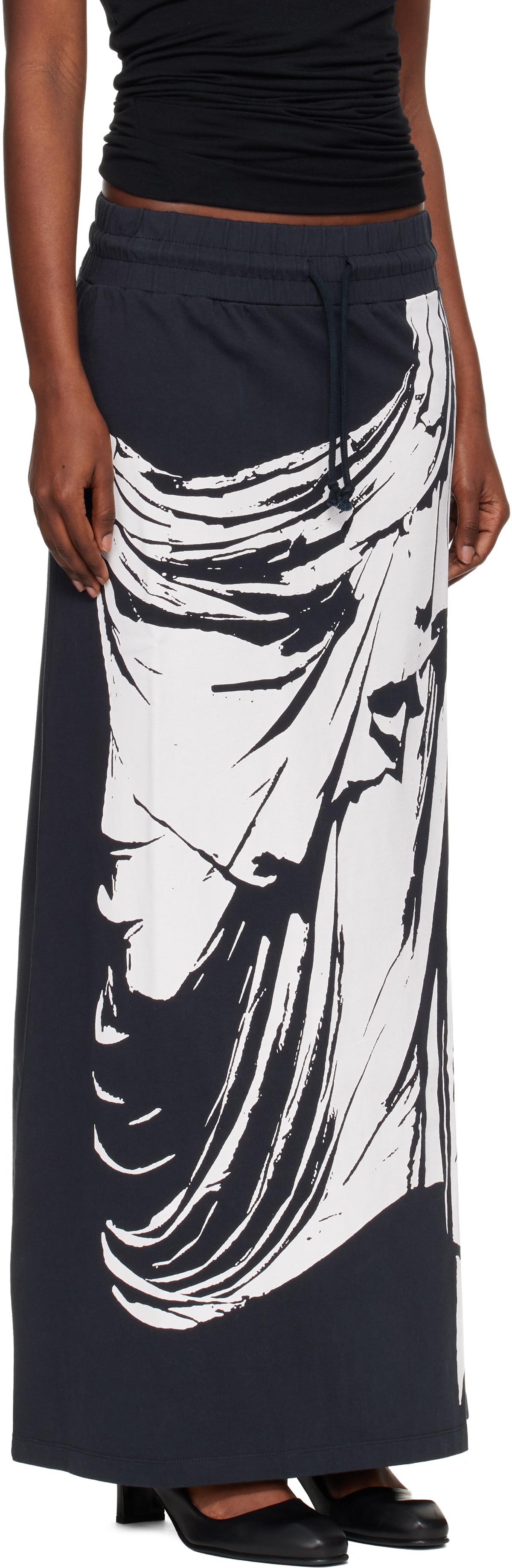 VAQUERA Black & White Jersey Maxi Skirt