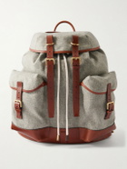 Brunello Cucinelli - Leather-Trimmed Flannel Backpack
