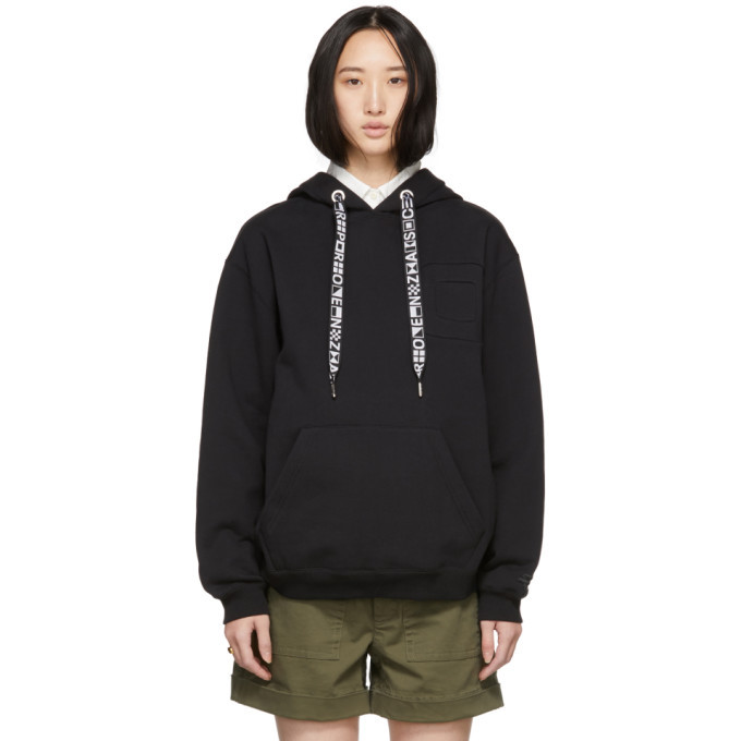 Proenza Schouler BLack PSWL Drawstring Hoodie Proenza Schouler