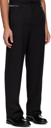 Solid Homme Black Zip Tab Trousers