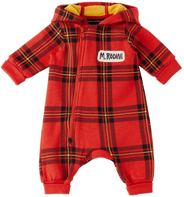 Photo: Mini Rodini Baby Red Check Jumpsuit