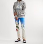 Casablanca - Printed Mélange Loopback Cotton-Jersey Hoodie - Gray