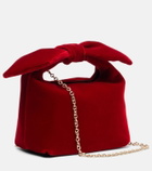 Aquazzura Bow Tie Small velvet tote bag