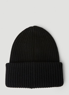 Logo Patch Beanie Hat in Black