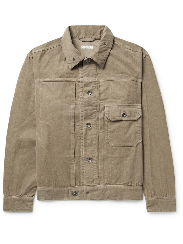 Photo: Engineered Garments - Pleated Cotton-Corduroy Trucker Jacket - Brown