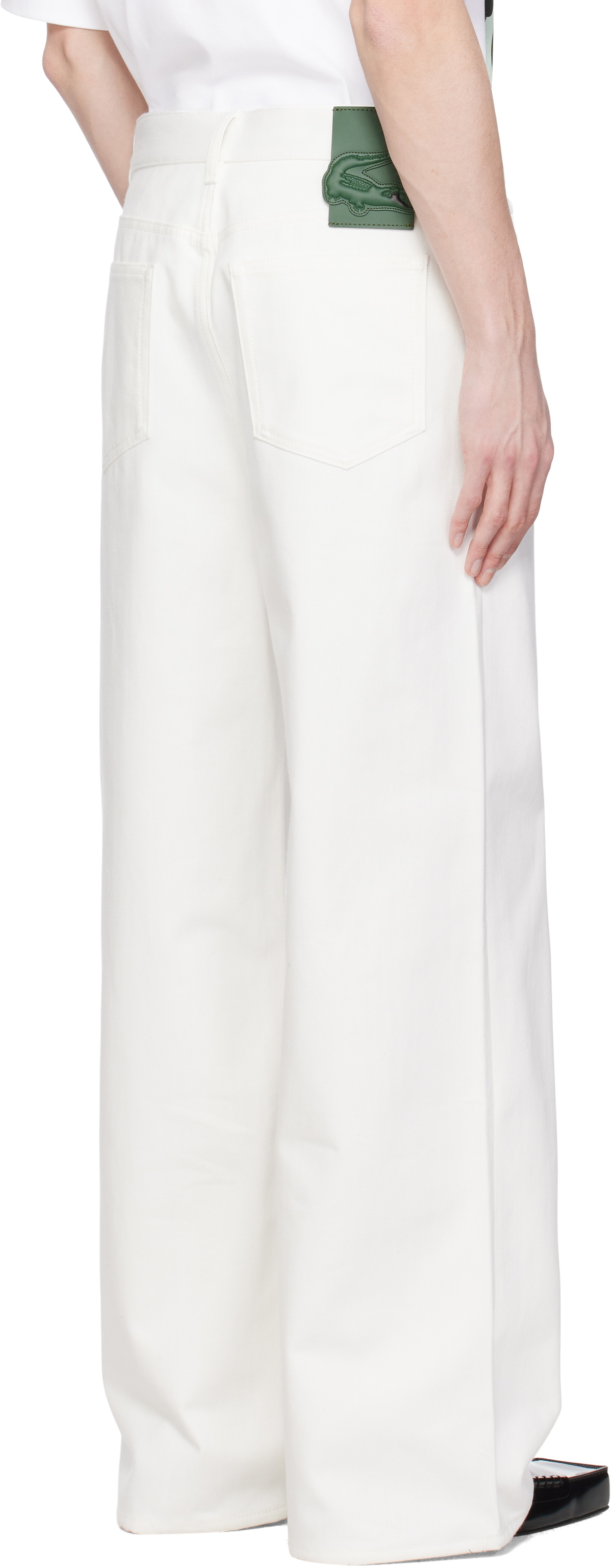 Lacoste White Runway Wide Fit Selvedge Jeans