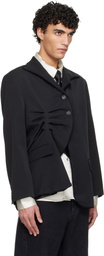 AVAVAV Black Pleated Pinstripe Blazer