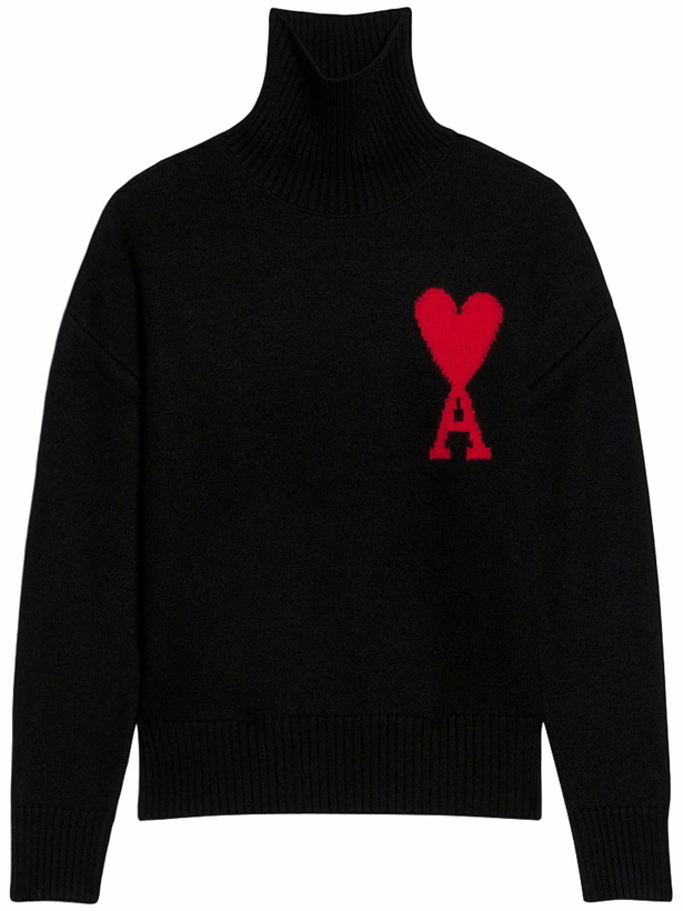 Photo: AMI PARIS Logo Wool Turtleneck Sweater