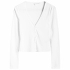 Good American Women's Cotton Pointelle Cardigan in White