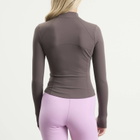 TALA Women's Dayflex Zip Through Running Jacket in Mocha Brown