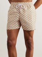 Frescobol Carioca - Straight-Leg Short-Length Printed Swim Shorts - Neutrals