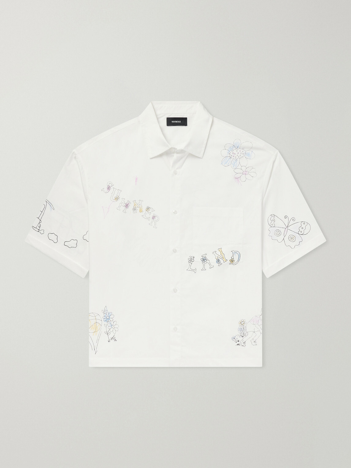 NAHMIAS - Scribble Cotton-Blend Poplin Shirt - White