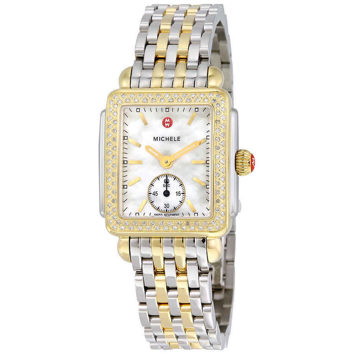Photo: Michele Deco 16 White Mother of Pearl Dial Ladies Watch MWW06V000023
