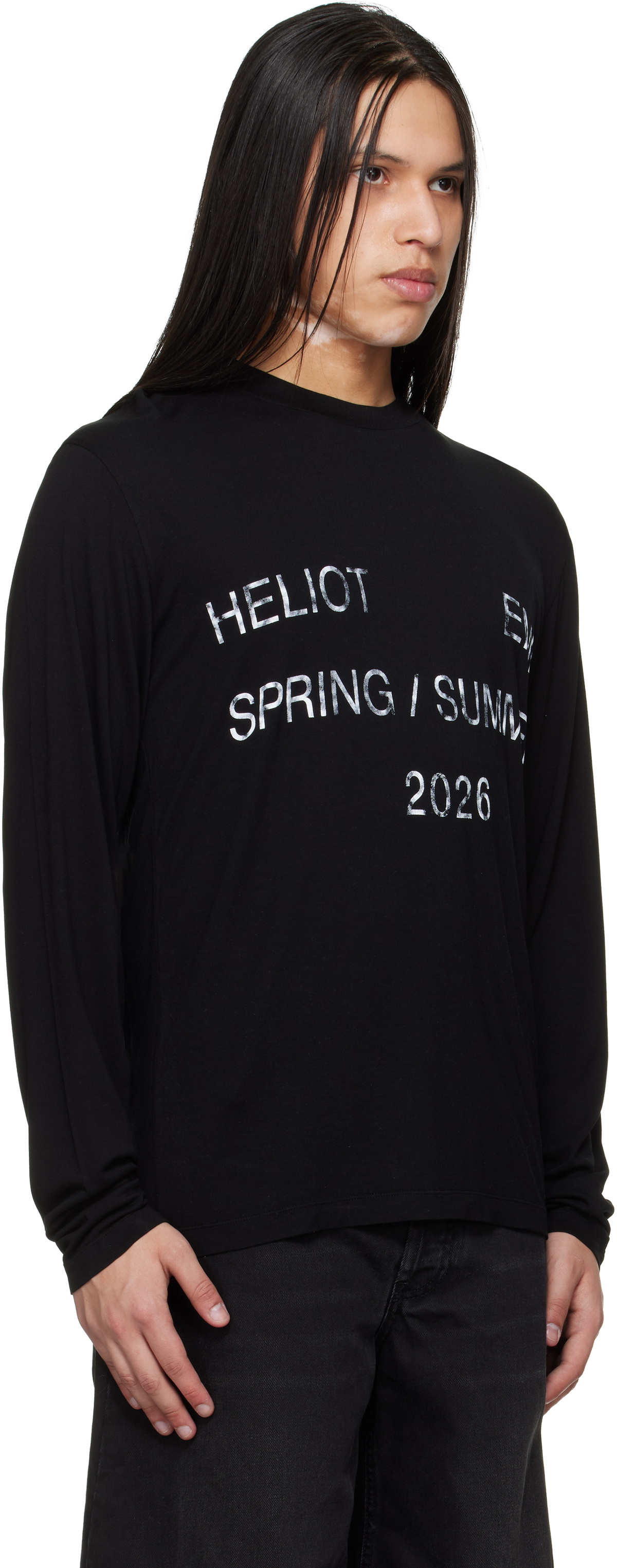 HELIOT EMIL Black Overo L/S T-shirt