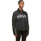 Versace Black Leather Blouson Jacket