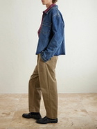 KAPITAL - Straight-Leg Pleated Cotton-Twill Chinos - Neutrals
