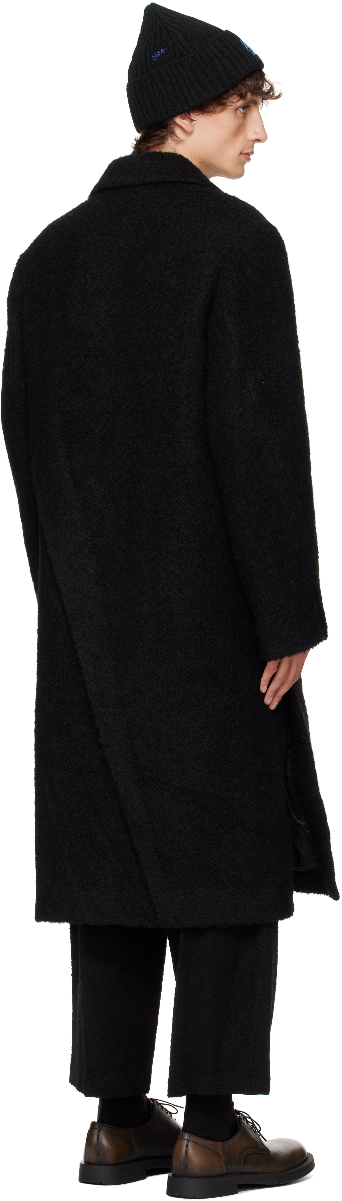 ADER error Black Peaked Lapel Coat