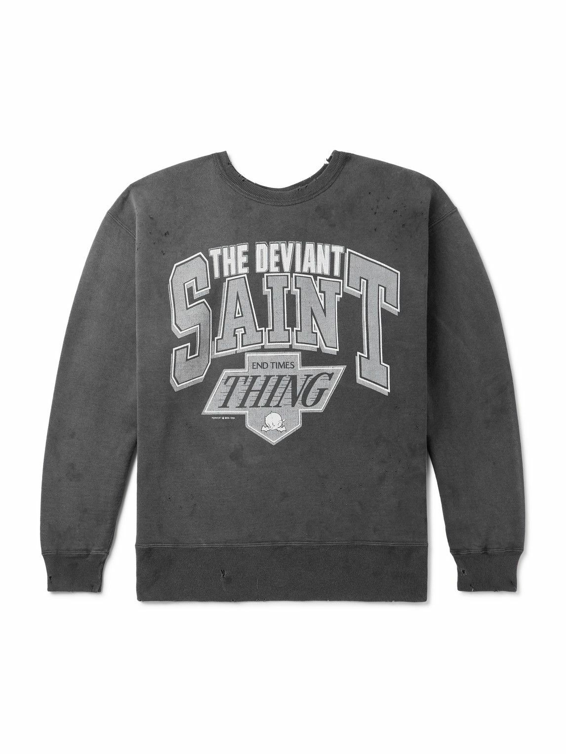 Saint Mxxxxxx Saint Aries Printed Cotton Sweatshirt Black SAINT