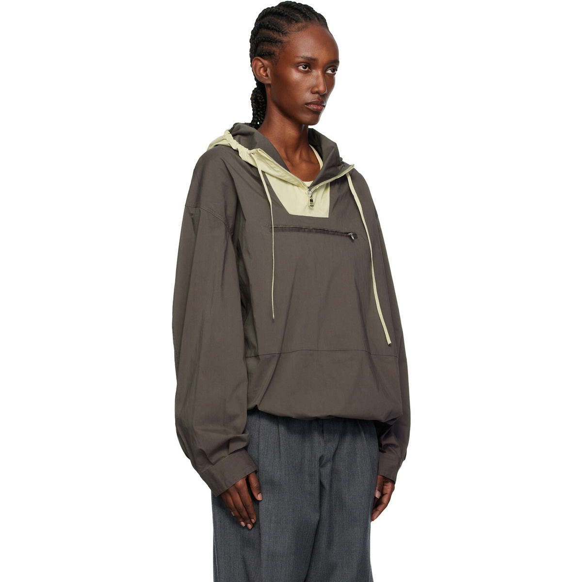JW Anderson Gray Contrast Hood Anorak