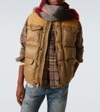 RRL Leather-trimmed ripstop puffer vest