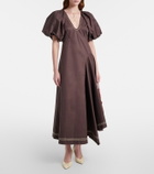 Alémais Puff-sleeve cotton maxi dress