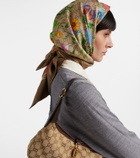 Gucci GG floral silk twill scarf