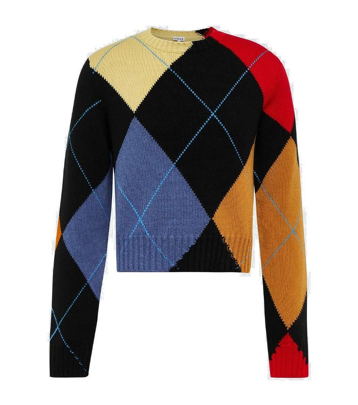 Photo: Loewe Cropped argyle cashmere sweater